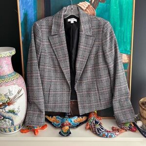 Nine West Black and White Checkered Blazer 8